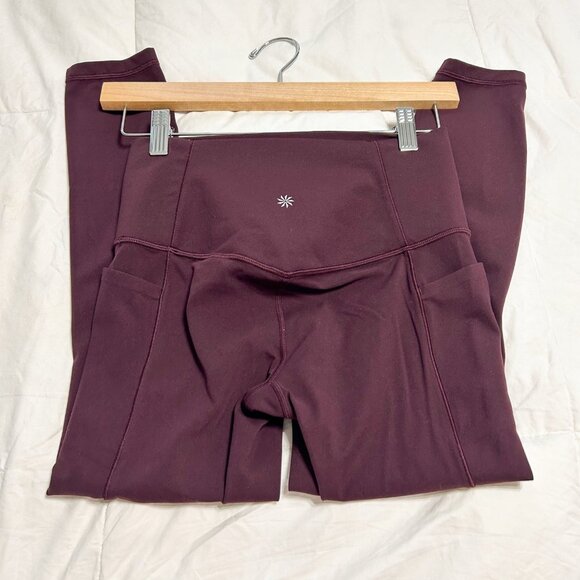 Athleta Salutation Stash Pocket II 7/8 Tight Leggings Burgundy Spiced Cabernet S - Picture 8 of 9